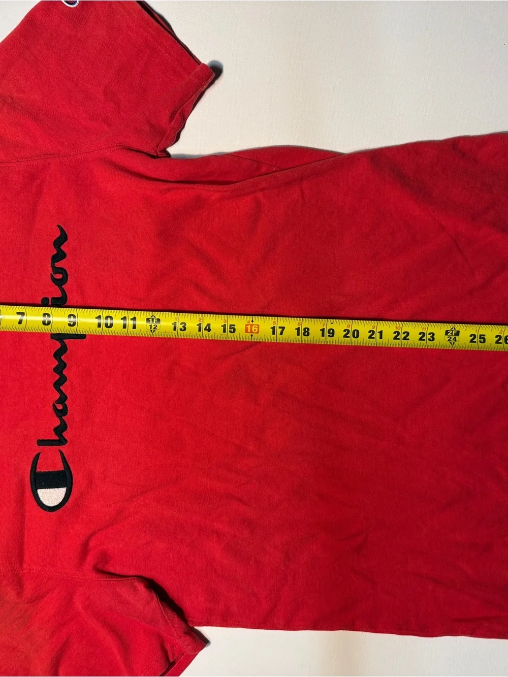 Champion Red Tee with Black Script Logo - Picture 2 of 6